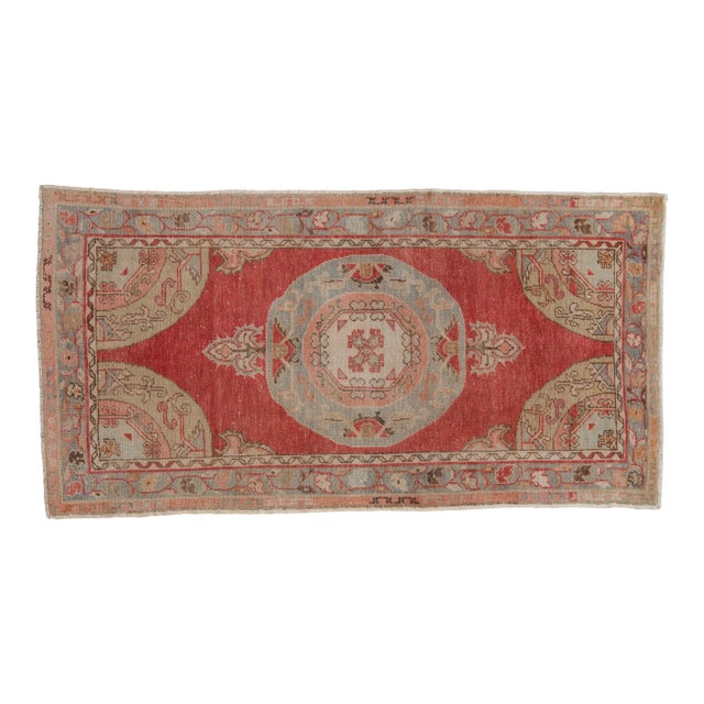 Vintage Distressed Oushak Rug Runner - 3'1" x 5'11" For Sale