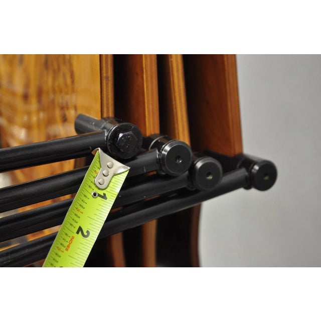 Josep Mora for Egoa Model 300 Mid Century Modern Burl Wood Arm Chair - Set of 4 For Sale - Image 12 of 18