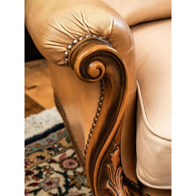 Cream Italian Leather Sofa from Chateau d'Ax, Set of 4 For Sale - Image 8 of 11