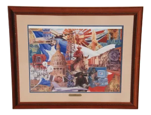 75 Years of Texas Business Signed & Numbered Lithograph by Jim Sharpe