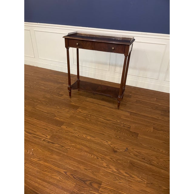 Brown Traditional Mahogany Console Table by Leighton Hall - Showroom Sample For Sale - Image 8 of 9