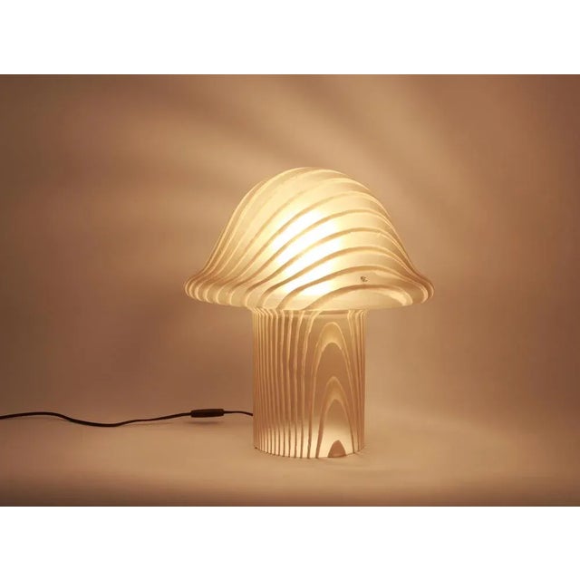 Wonderful mushroom table lamp by Peill & Putzler, Germany, 1970s. Made of a single piece. Great glass body and its edgy...