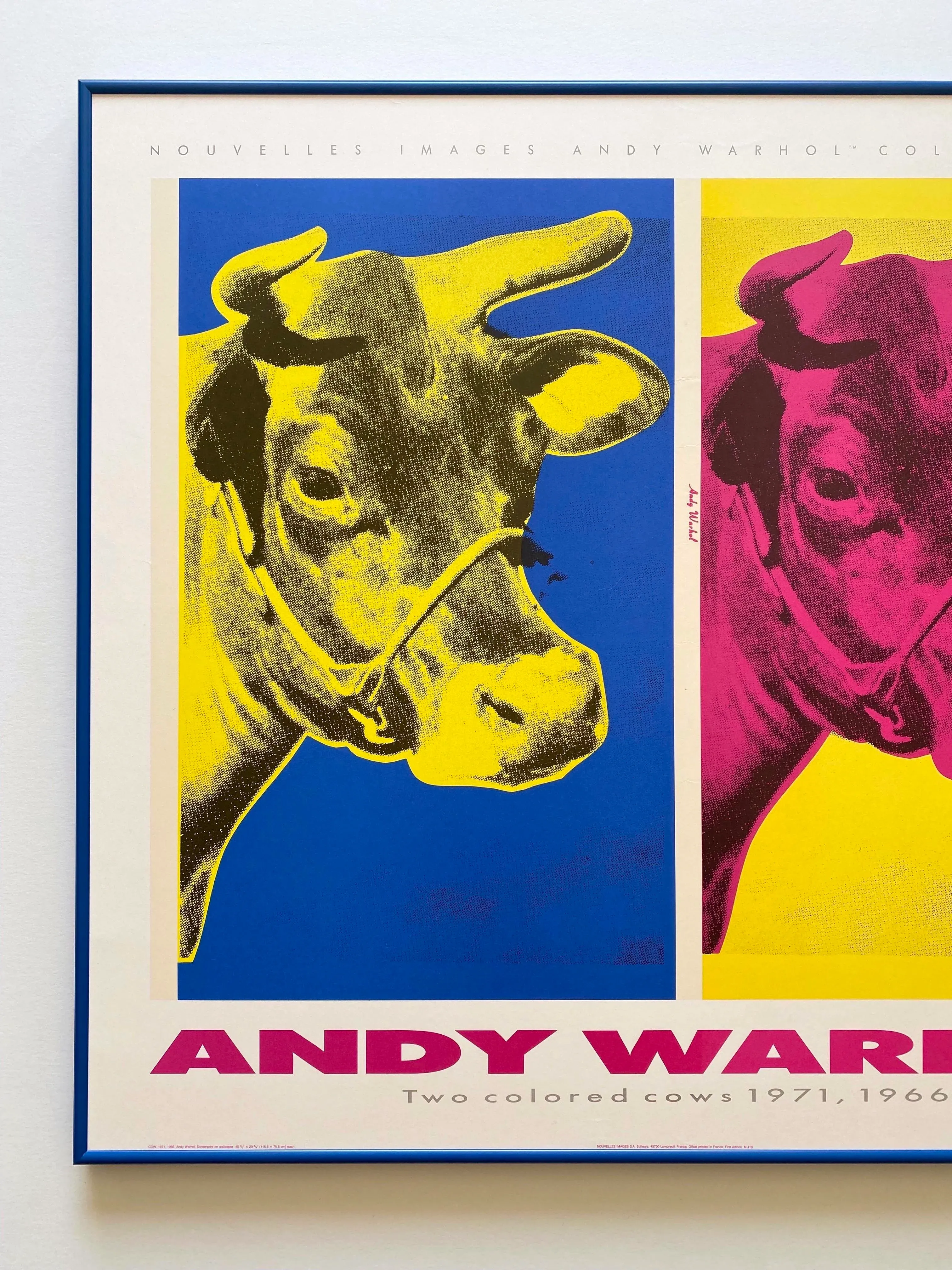 アンディ・ウォーホール　財団スタンプ　Two Colored Cows ポスター Andy Warhol Estate Vintage 1989 First Edition Lithograph Print