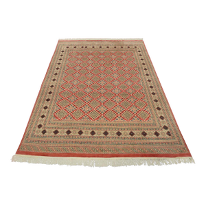 Bokhara Jaldar Rug 8’4” X 10’4” Pink Wool Tribal Hand-Knotted Oriental Carpet