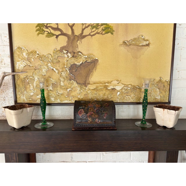 Victorian Hand - Painted Leather Letter Box, Floral Decor, C 1860-1880 For Sale - Image 11 of 12