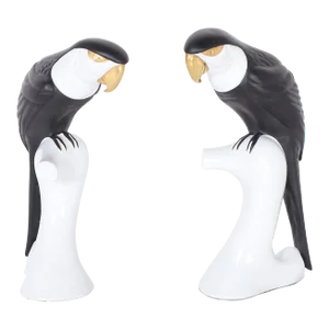 Pair of Royal Dux Porcelain Parrots