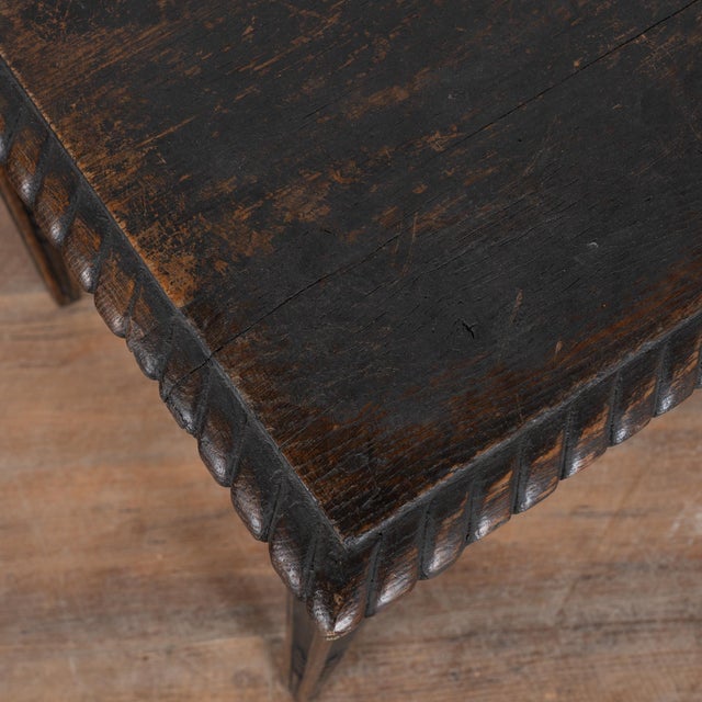 Early 19th Century Black Swedish Oak Side Table With Drawer For Sale - Image 11 of 16