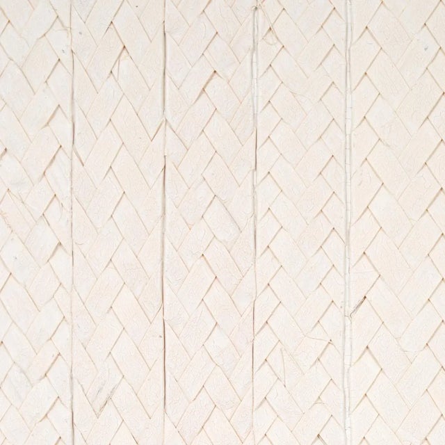 Modern Schumacher Braided Buri Wallpaper in Ivory For Sale - Image 3 of 6