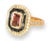 Elegant Art Deco estate ring crafted in 14K pink rose gold, featuring a natural emerald-cut pink tourmaline centerpiece 1...