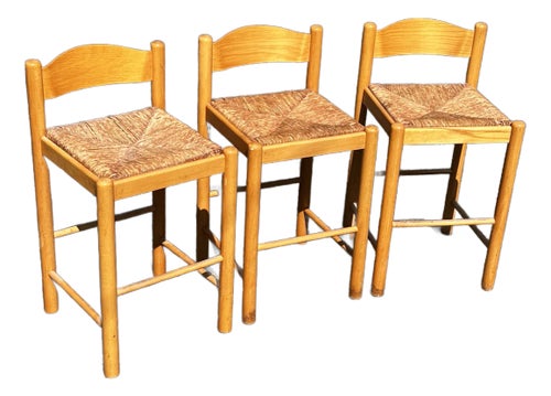 Rush Bar Stools Vintage Bar Stools With Oak And Rush Woven Seat