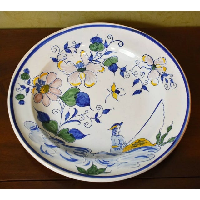 Store Item: Delft Colonial Williamsburg Polychrome Large Charger Chinoiserie Theme Rare 13" Description: Rare Colonial...