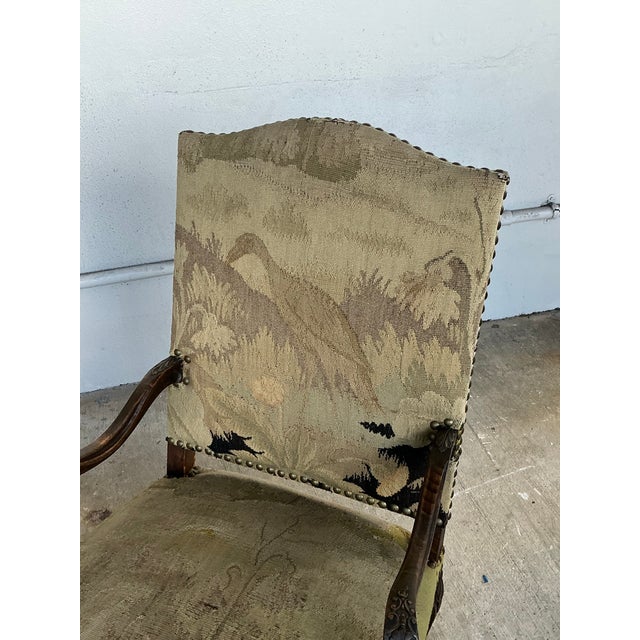 Vintage 18th Century French Baroque Tapestry Arm Chairs - A Pair For Sale - Image 12 of 12