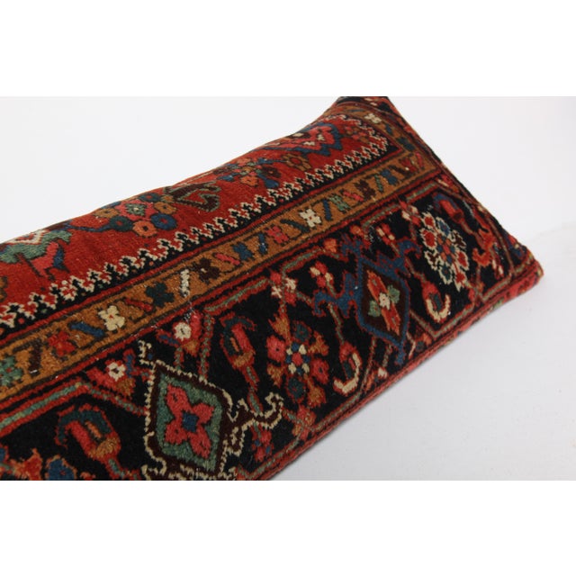Navy Blue Authentic Tribal Sofa Lumbar Rug Cushion Pillow Cover -16'' X 38'' For Sale - Image 8 of 11