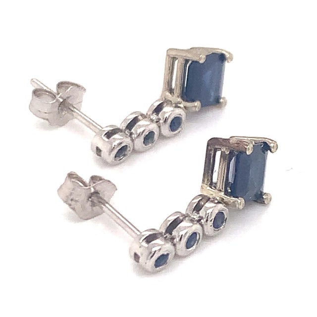 Natural Sapphire Dangle Earrings 14k Gold 1.32 TCW Certified For Sale - Image 10 of 11