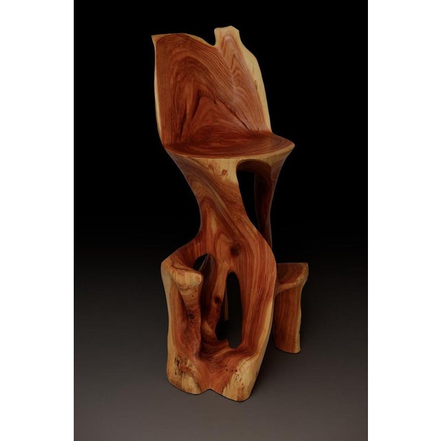 Makha Wood Sculptural Bar Chair by Logniture For Sale - Image 10 of 16