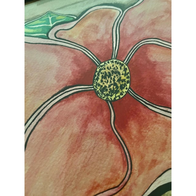 Georgia O'Keeffe 70s Watercolor Painting Floral Art For Sale - Image 4 of 10