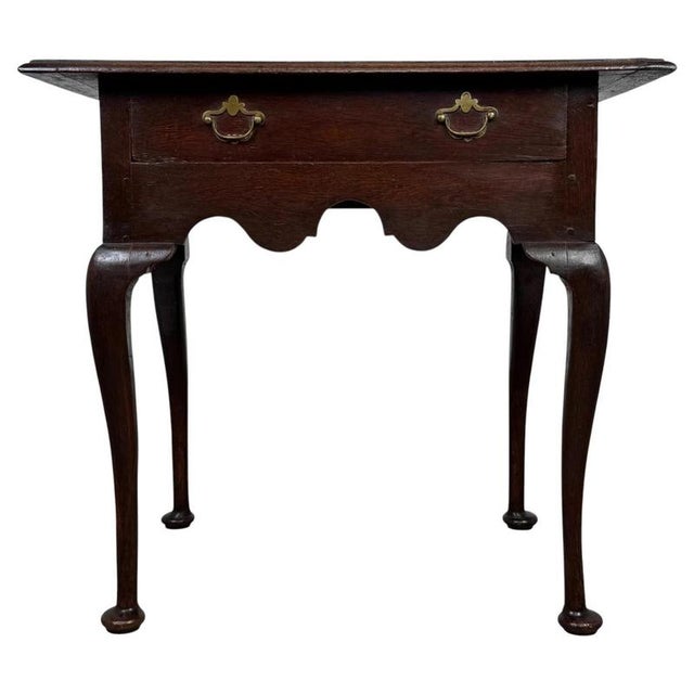 18th Century English Oak Side Table with Cabriole Legs For Sale - Image 12 of 12
