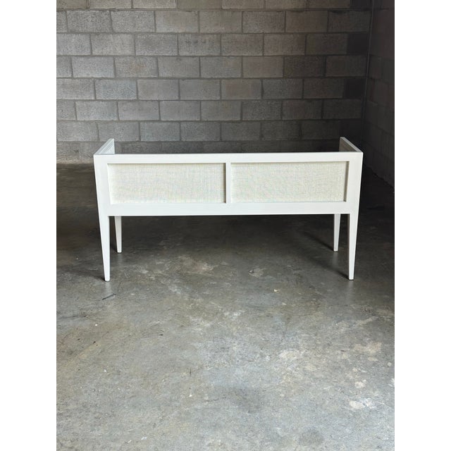 1960s Edward Wormley for Dunbar Style Cane and Wood Window Bench For Sale - Image 9 of 12