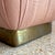 Light Pink Blush-Upholstered Brass-Based Soufflé Ottoman Poufs by Marge Carson Circa 1986 - A Pair For Sale - Image 8 of 12