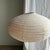 Large Vintage Oval Flattened Pink Rattan and Natural Linen Pendant Light, 1980s For Sale - Image 12 of 18