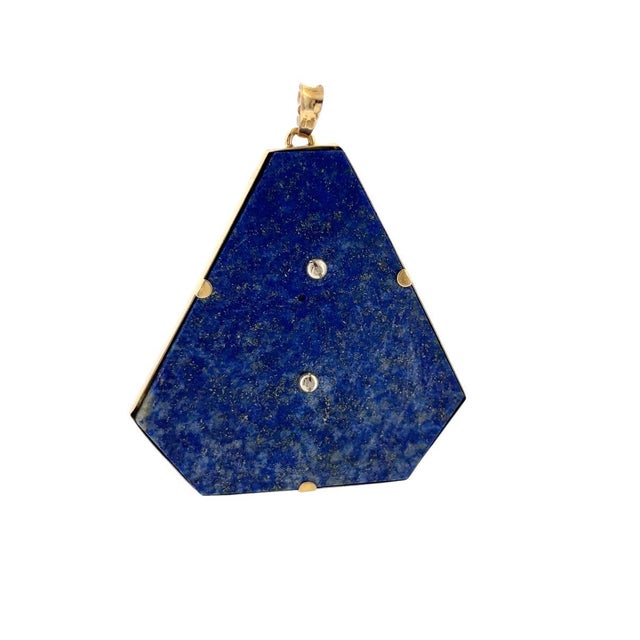 Contemporary Vintage Oversized 18k Lapis Lazuli Libra Zodiac Pendant For Sale - Image 3 of 10