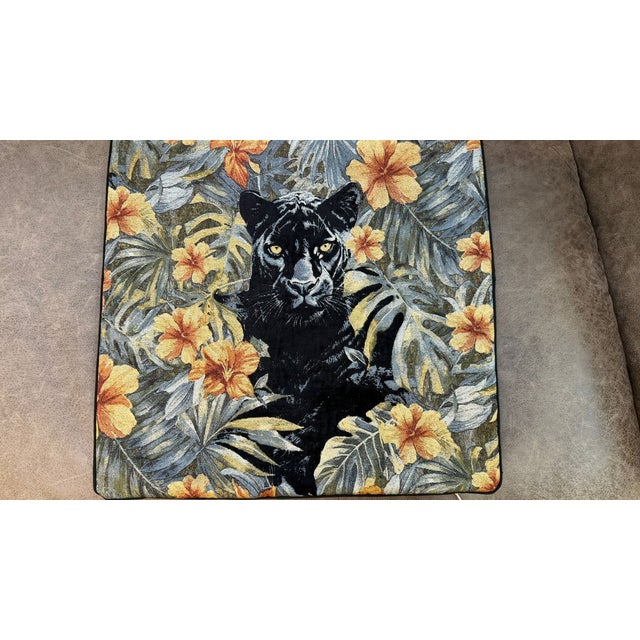 Black Panther Botanical Cushion Cover For Sale In Los Angeles - Image 6 of 12