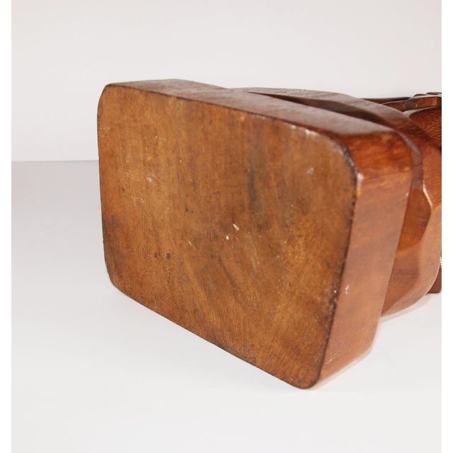 Hand Carved Walnut Wood Abstract Statue of Virgin Mary/Madonna 22” For Sale In San Francisco - Image 6 of 8