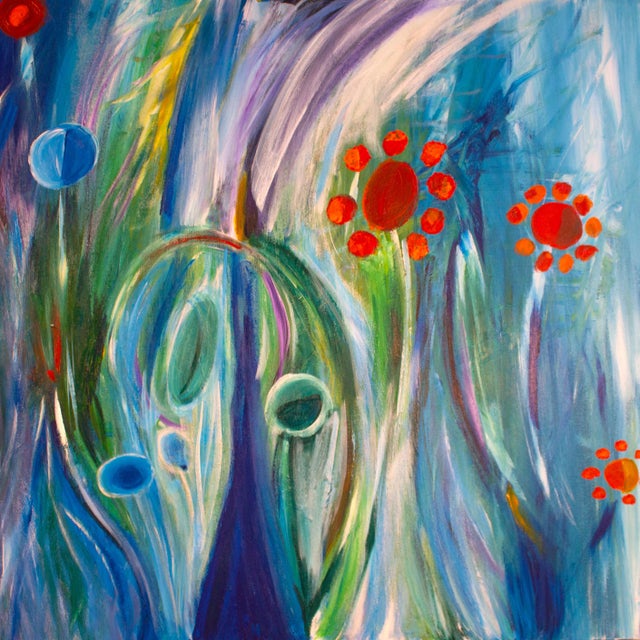 “Childhood” – Abstract Expressionist Painting by Nathalie Gribinski For Sale