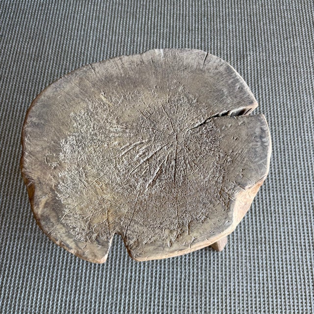 Brown Vintage Elm Wood Chop Block Table #K21 For Sale - Image 8 of 8