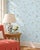 Chinoiserie Butterfly Grove Grasscloth Wallpaper by House Party | Wisteria Blue | 8 Yards For Sale - Image 3 of 12