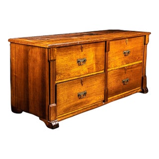 Antique Four Drawer Wooden Chest of Drawers For Sale