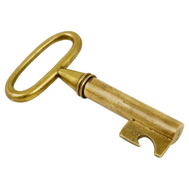 Brass Key Cork Screw, Bottle Opener attributed to Carl Auböck, Austria, 1950s For Sale