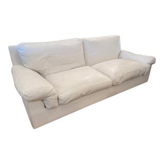 Roche Bobois Empyre White Leather Sofa For Sale