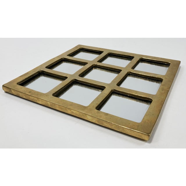 Vintage Mirrored Brass Tic Tac Toe Game Board For Sale In Kansas City - Image 6 of 6