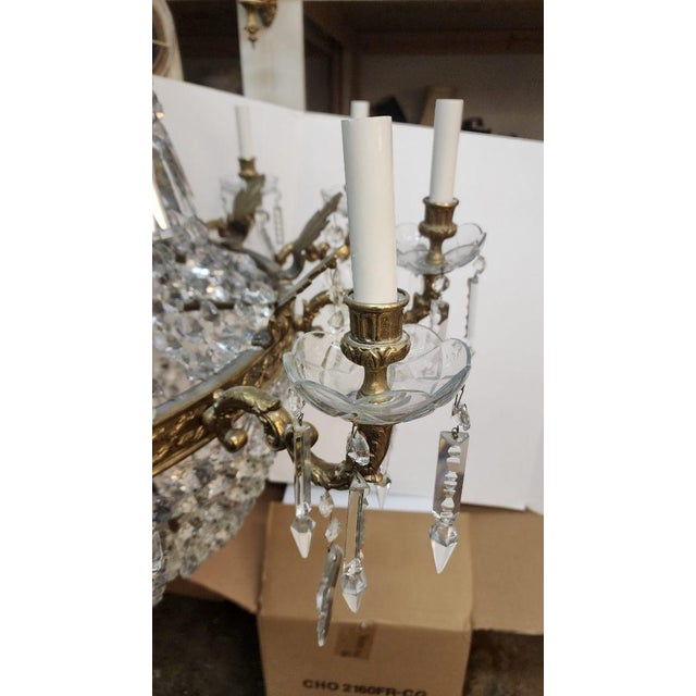 Early 19th Century Crystal and Bronze Chandelier For Sale - Image 9 of 10