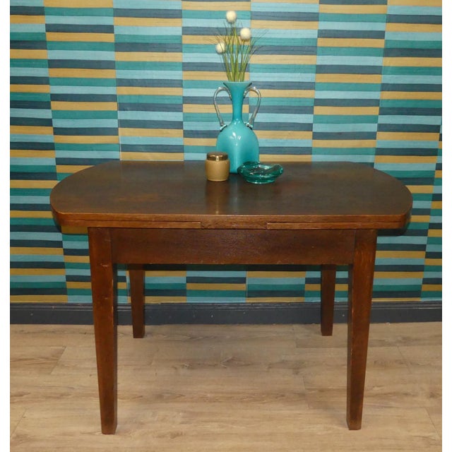 Vintage Extendable Dark Dining Table, 1960s For Sale - Image 4 of 17