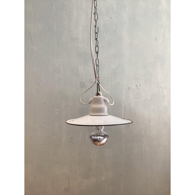 Vintage Porcelain Ceiling Lamp, 1920, in Very Good conditions. Designed 1920 to 1949 Up to 250V (Europe/UK Standard).The...