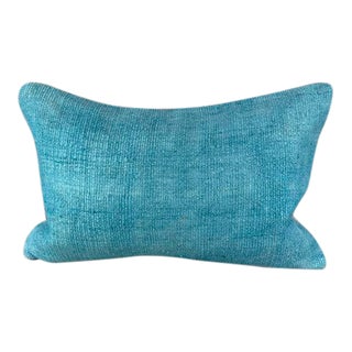 16 x 24 Hemp Pillow Turkish Cushion Natural Blue Pillow Cushion Cover For Sale