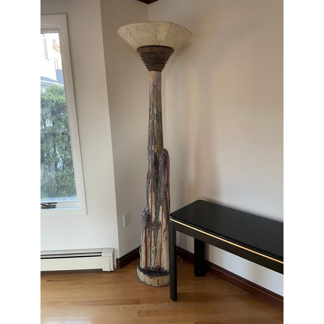 1980s Modern Abstract Hand-Crafted Lamp For Sale In New York - Image 6 of 11