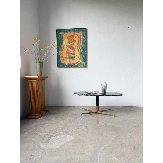 1960s Green Marble and Brass Coffee Table attributed to Michel Kin for Arflex, 1960s For Sale - Image 5 of 18