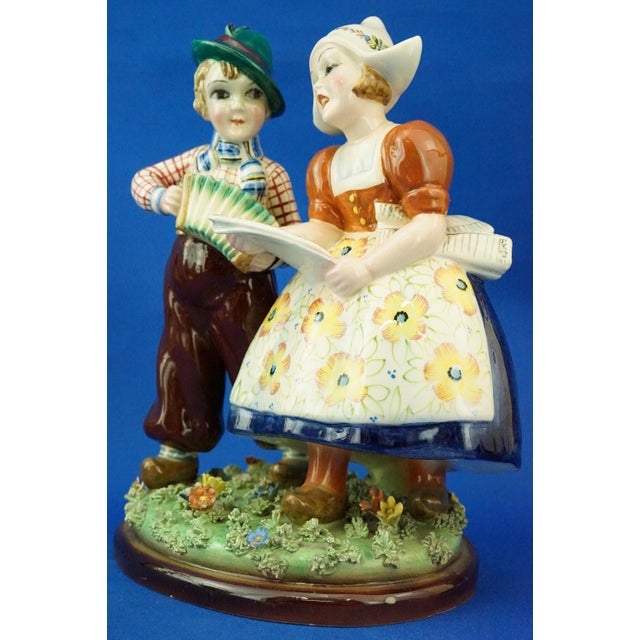 Ceramic Sculpture of Tyrolean Children by Teodoro Sebelin for Bassano, Italy, 1930s For Sale - Image 11 of 18