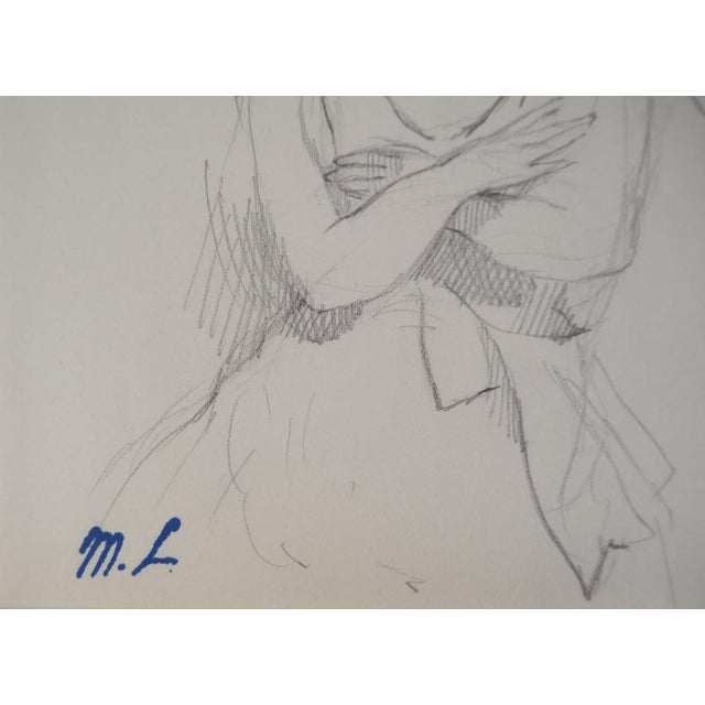 Marie LAURENCIN Melancholy Original pencil drawing Signed with the artist's stamp On paper 13.5 x 14.5 cm Very good...