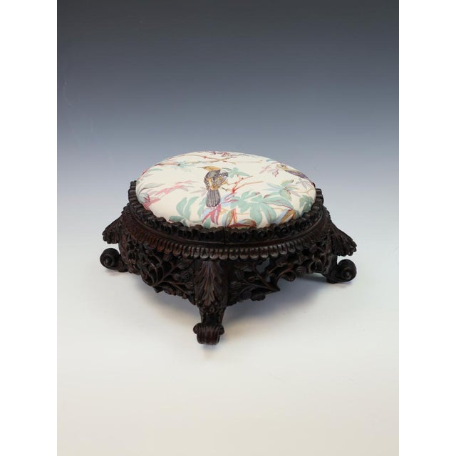 Victorian Paradise Line Stool in Bennison, 1880 For Sale - Image 17 of 18