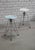 Clipper bar stools designed in 1990 by Yasu Sasamoto and manufactured by Dulton, Japan. Painted metal seats and chromed...