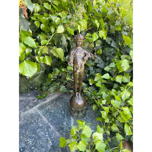 Antique Bronze Sculpture “Pan of Rohallion” by Frederick William MacMonnies (1890) For Sale - Image 4 of 17