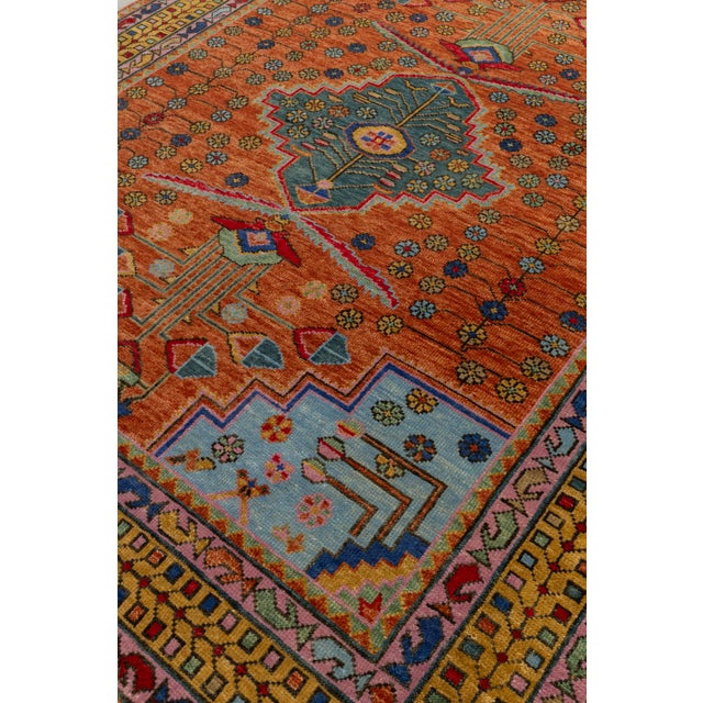 9x12Ft. Brunt Orange Persian Hand Knotted Wool Rugs For Sale - Image 4 of 17
