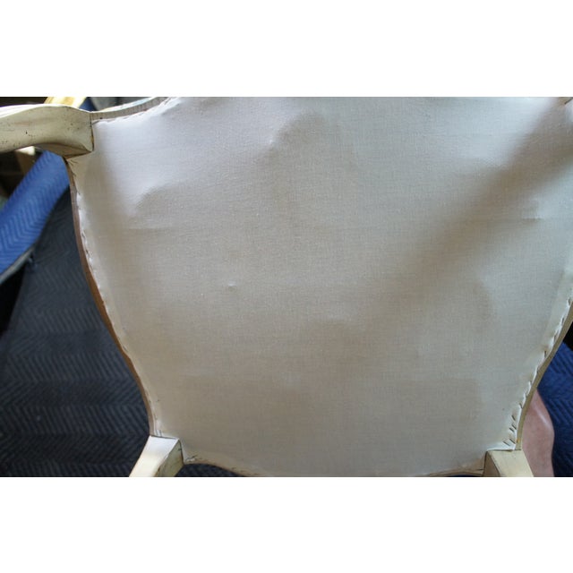 Mid 20th Century Vintage French Provincial Louis XV Fauteuil Plaid Library Lounge Armchair For Sale - Image 11 of 11