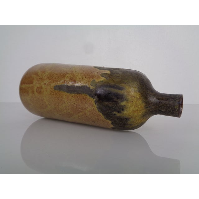 Olive Danish Stoneware Vase, 1960s For Sale - Image 8 of 16