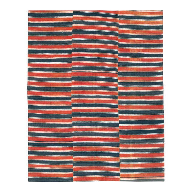 Galerie Shabab Collection Red & Black Mid-20th Century Handmade Turkish Flat-Weave Kilim Accent Rug For Sale
