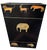 Vintage safari animal wastebasket by The Essex Collection, crafted from solid wood with a black-painted finish and...